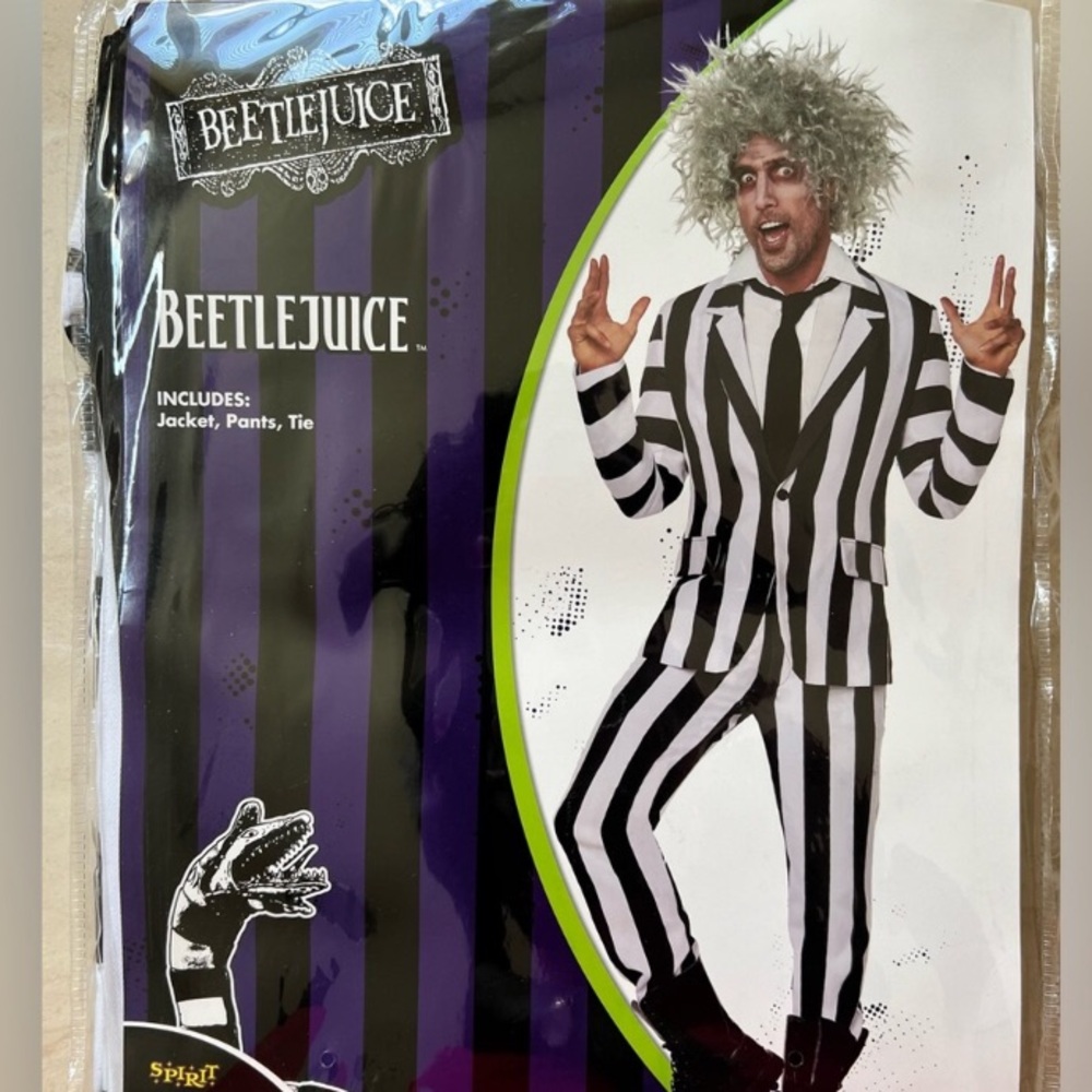 Spirit Halloween Adult Beetlejuice Striped Suit Costume